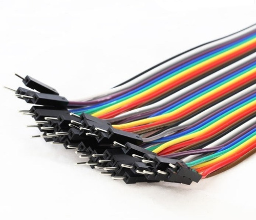 Imagen 1 de 5 de Pack 40 Cables Macho Hembra 20cm Dupont Arduino Y Protoboard