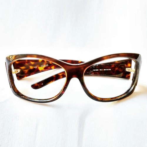 Lente Óptico Guess Gu6229 Oversized Butterfly Café Havana 60