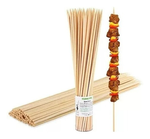 Pinchos Brochetas Madera 40 Cm Anticuchos Palos Bambo 270und