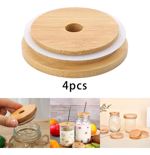 Paquete De 4 Tapas De Tarros Con Tapa De Vaso A Prueba De
