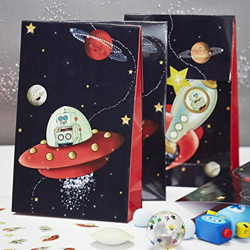 Ginger Ray Spaceship Party - Bolsas De Papel Para Regalos De