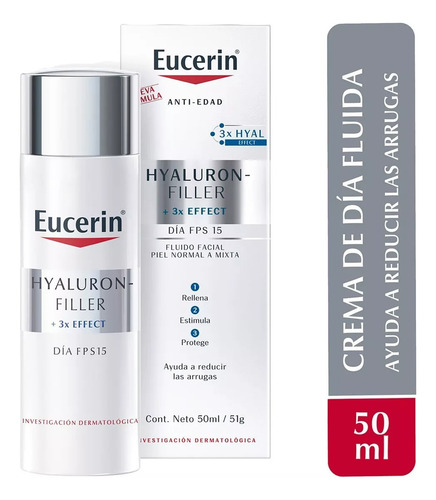 Crema Facial de dia Eucerin Hyaluron Filler Fps15 X 50ml Todo Tipo De Piel