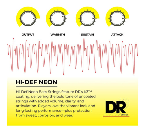 Cuerdas Neón Hi-def Para Bajo Dr Strings Nyb6-30