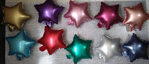 40 Globos Estrellas 9 Pulgadas Chrome 23 Cm Satin Cromado