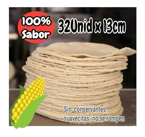 Tortillas De Maíz De 13cm. - Unidad - Unidad a $433