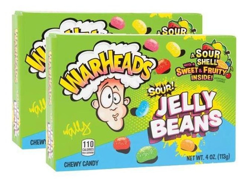 Kit 2 Balas Warheads Sour Jelly Beans - 113g