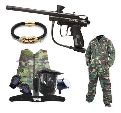 Kit Gotcha Marcadora Paintball Spyder Victor Paquete 