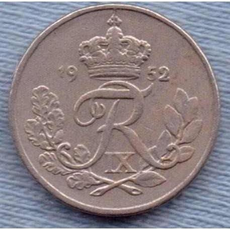 Imagen 2 de 2 de Dinamarca 10 Ore 1952 * Reino De Frederik Ix
