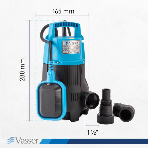 Imagen 6 de 11 de Bomba Desagote Agua Sucia Vasser De400ps 400w 10mts Cable 40