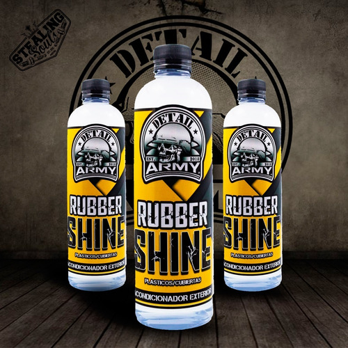 Imagen 1 de 7 de Detail Army | Rubber Shine | Acondicionador Plasticos Brillo