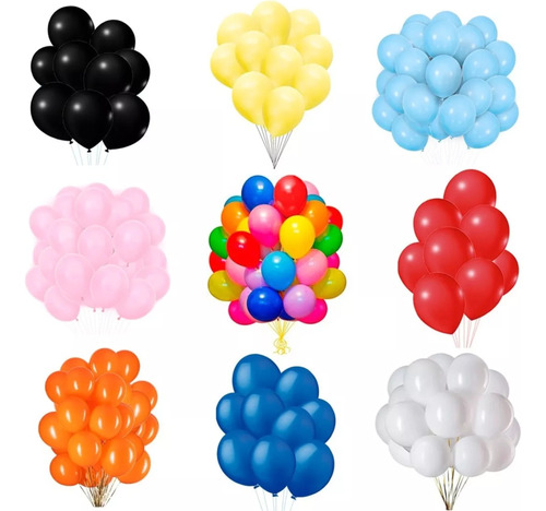 Balão Bexiga Liso Festa Decoração 6 Polegadas 50 Unidades