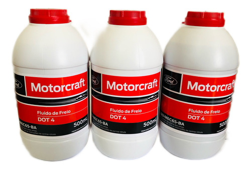 Kit 3 Fluido De Freio Dot 4 Ford Original Motorcraft 500 Ml