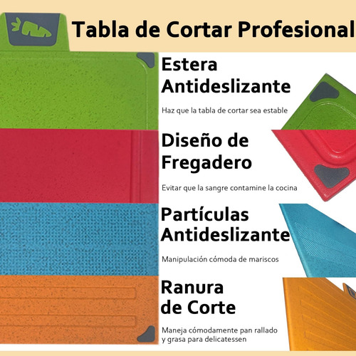 Tablas De Picar Cocina, Juego Tablas Para Picar Cocina 4en1