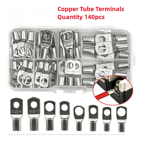 Kit De Conectores De Crimpagem De Terminal De Tubo De Cobre