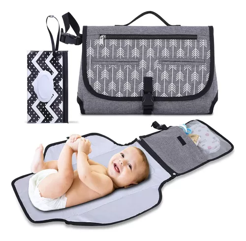  Sweeby Cambiador portátil para bebé con bañera, cambiador de  pañales plegable y cambiador de bebé con ruedas, impermeable, color blanco  : Bebés