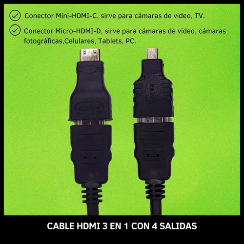 Adaptador Hdmi A Micro Hdmi Tablet Celulares Camaras Etc