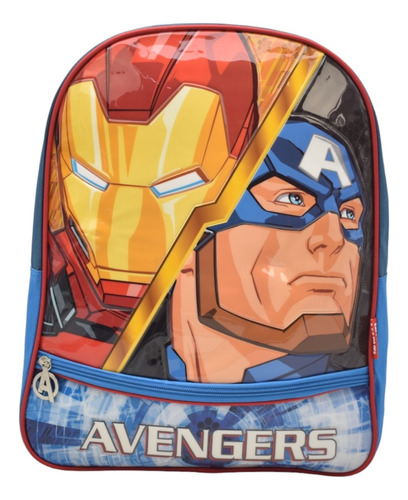Mochila Avengers Capitan America Iron Man Estampado Relieve Primaria 162228 Ruz 