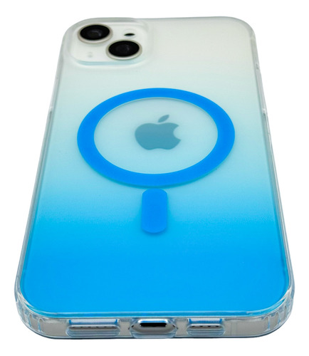 Funda Para iPhone 14 Plus Rigida Con Magsafe Efecto Degradado Azul