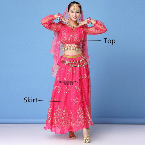 Disfraz De Bollywood Para Mujer, Vestido De Danza India, [u]