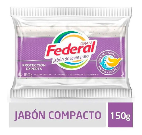 Jabon En Pan Gran Federal Con Suavizante X 150 Gr