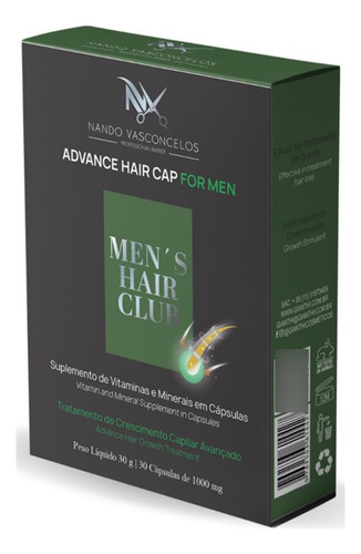 Nv Men's Hair Club Advance Hair Cap 30 Cápsulas