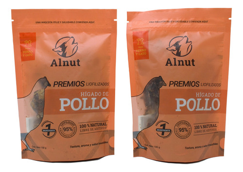 2 Pack Alnut Premio Liofilizado Hígado De Pollo Perro Y Gato