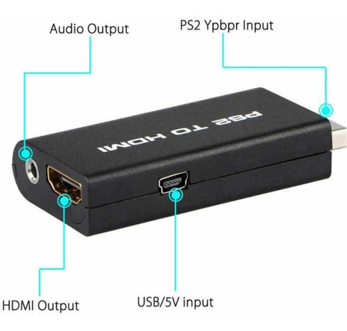 Imagen 3 de 10 de Adaptador Conversor Playstation 2 Ps2 A Hdmi C/audio Gtía.