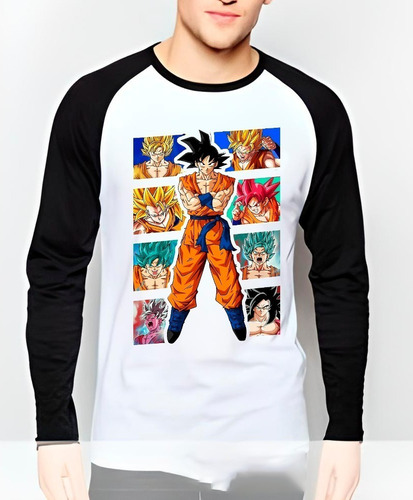 Polera Dragon Ball Z Manga Larga Estampada Dtf Cod 002