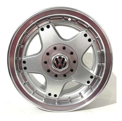 Jogo De Rodas Aro 15 4x100 Gol Gti Summer Saveiro B.a.r Cor Prata 4x100