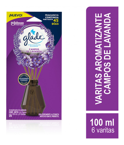 Aromatizante Varitas De Ambiente Glade Lavanda 100ml