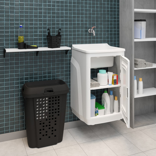 Gabinete Com Tanque Lavandeira Plástico Gtq0 Branco Astra