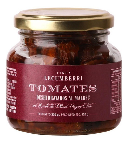 Tomates Secos Al Malbec En Oliva X220g - Lecumberri (2 Unid)