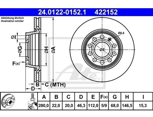 Discos Delanteros Audi A4 2007 Avant 2.0 128hp Ate Par