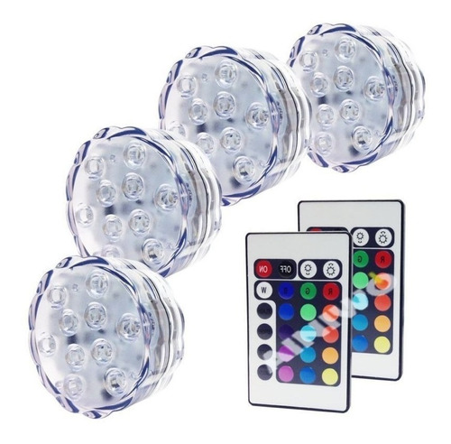 4pcs Led Luces Sumergibles Con Control Para Halloween Navida