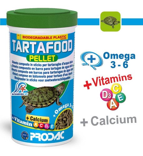 Imagen 1 de 4 de Alimento Para Tortugas Acuáticas Bebés Prodac Tartafood 75g
