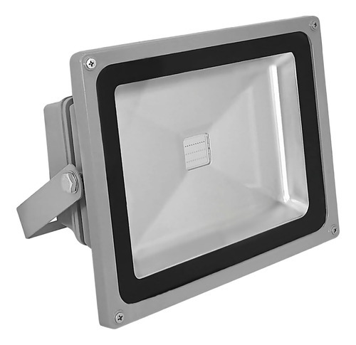 Refletor Super Led 30w Bivolt Luz Azul Ip65 Alumbra Cor da carcaça Acabamento Cinza