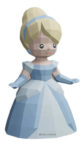 Imagen 3 de 4 de Cenicienta Princesa Papercraft 3d Papiroflexia Pdf