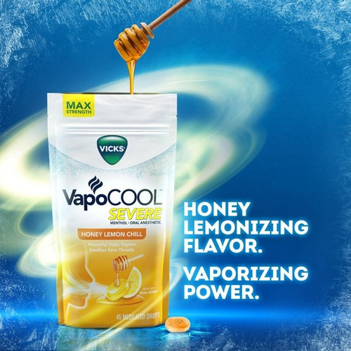 Pastillas Vicks Vapocool Sabor Limón-miel 45 Piezas