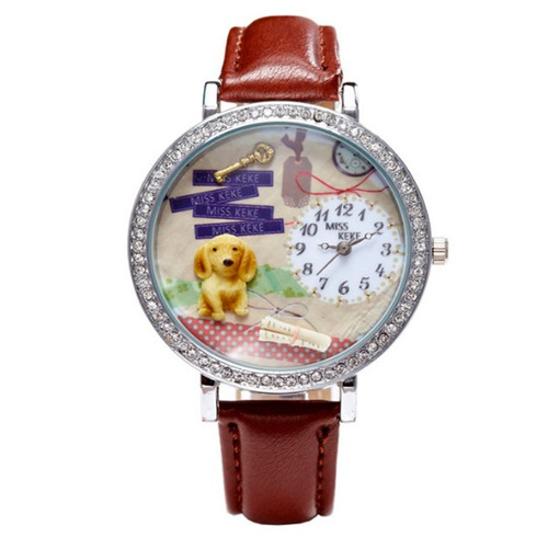 Reloj Para Mujer Artesanal 3d -  Perro