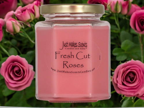 Vela De Soya Mezclada Con Rosas Frescas De Corte De Corte Po