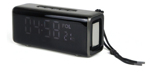 Parlante Radio Fm Reloj Bluetooth Tg-174 Color Negro 110v