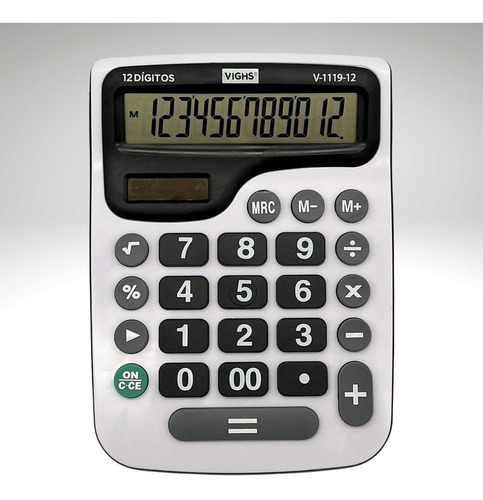 Calculadora De Mesa Grande 12 Dígitos V1119 Cor Branco