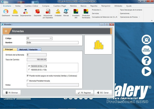 Imagen 4 de 6 de Actualizacion Valery® Profesional 2020 - Legal - Multimoneda