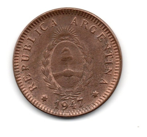 Moneda Argentina 2 Centavos Año 1947 Cj#181 Sc-