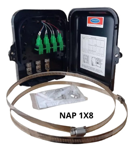 Caja Nap Para Fibra Optica 8 Ptos Con Splitter 1x8 Sc/apc.
