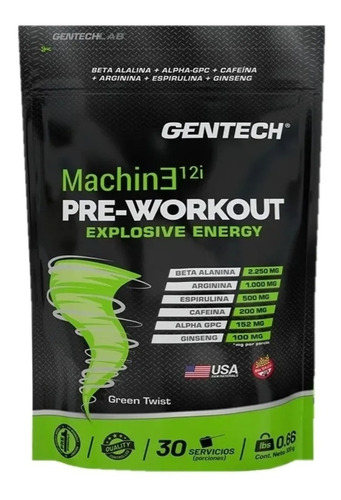 Pre Entreno Gentech Machine 12i Pre-workout 30 Serv