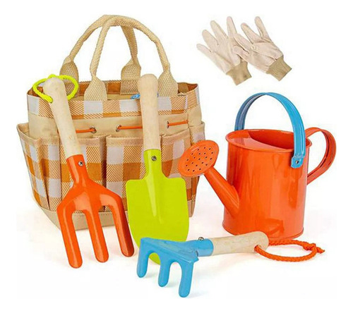 Conjunto De Ferramentas De Jardinagem Infantil, 7 Peças, Fer