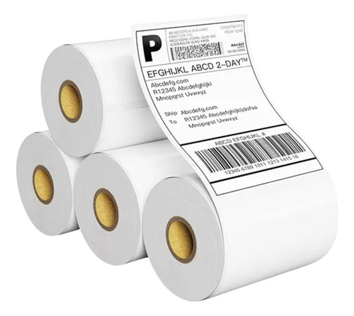 06 Rolos Etiquetas Térmicas C/ Serrilha | 10x15 Cm Ecommerce Cor Branco