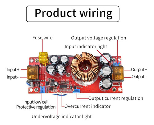 1800w - Conversor Boost 40a Tensão Ajustável 10-60v To-fs