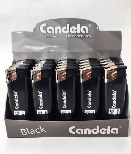 Encendedor Recargable Electrónico Black 20 Unidades Candela